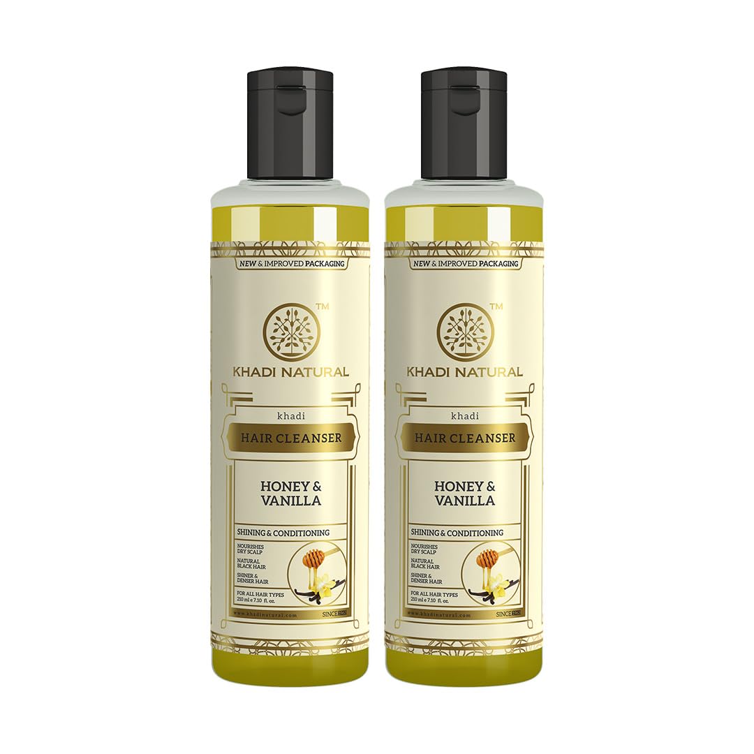

Khadi Natural Honey And Vanilla Hair Shampoo For Soft Smooth Hair Gentle Daily Cleanse Suitable For All Hair Types Pack Of 2 X 210 ml