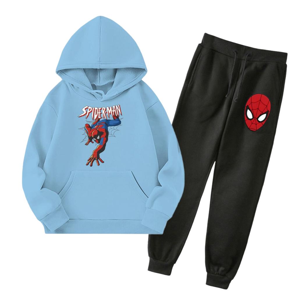 Unisex Kids Hoodie and Jogger Set with Graphic Print and Pockets for Everyday Wear