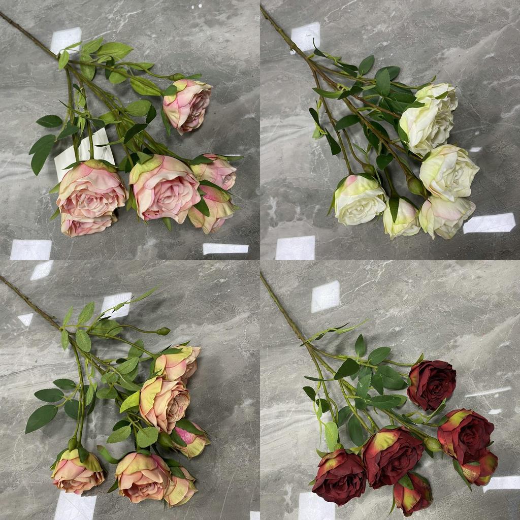 Romantic Wedding Artificial Rose Bouquet With Silk Flowers For Event Decor And Photography Props