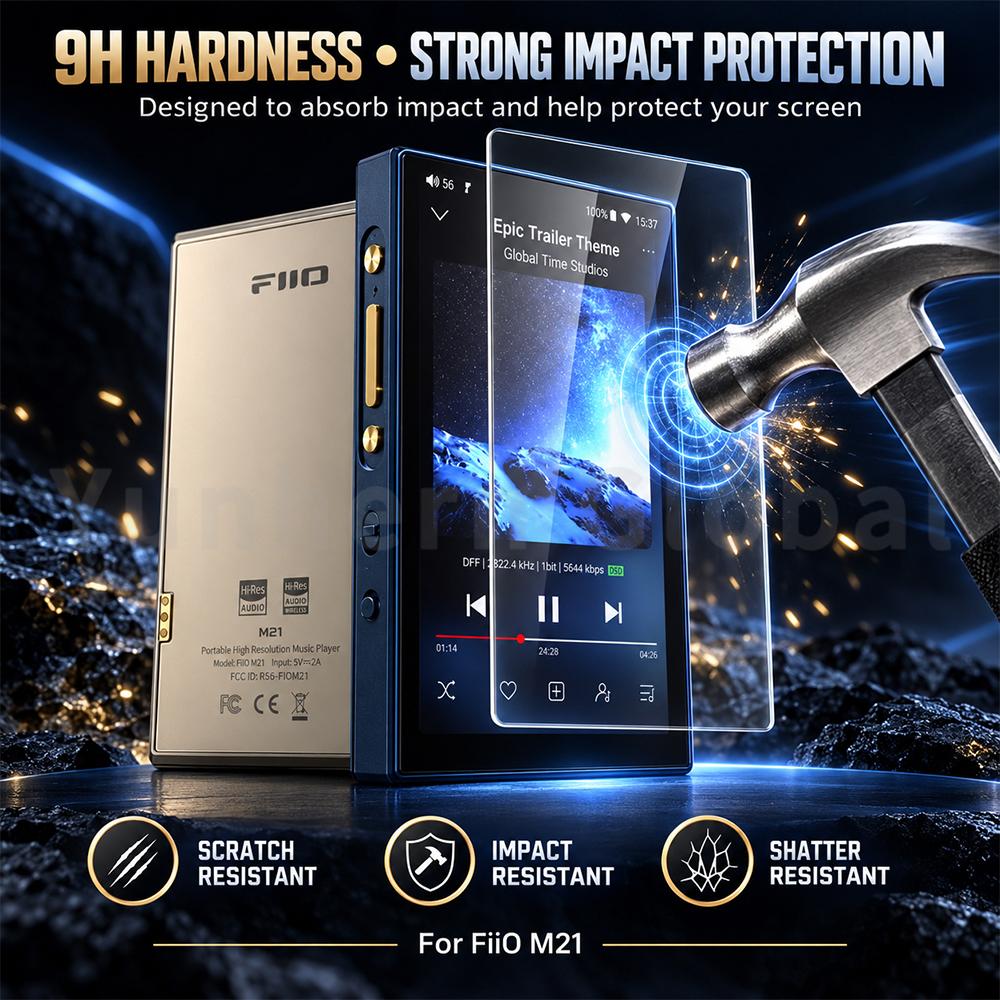 For Fiio M21 Tempered Glass Full screen 9H Screen protector 4