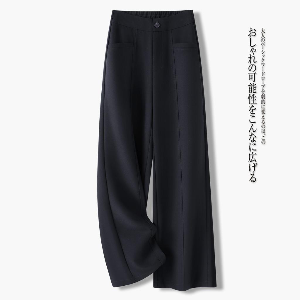 Loose and versatile casual straight-leg pants women's 1116 spring and autumn popular high-waisted thin breathable wide-leg pants