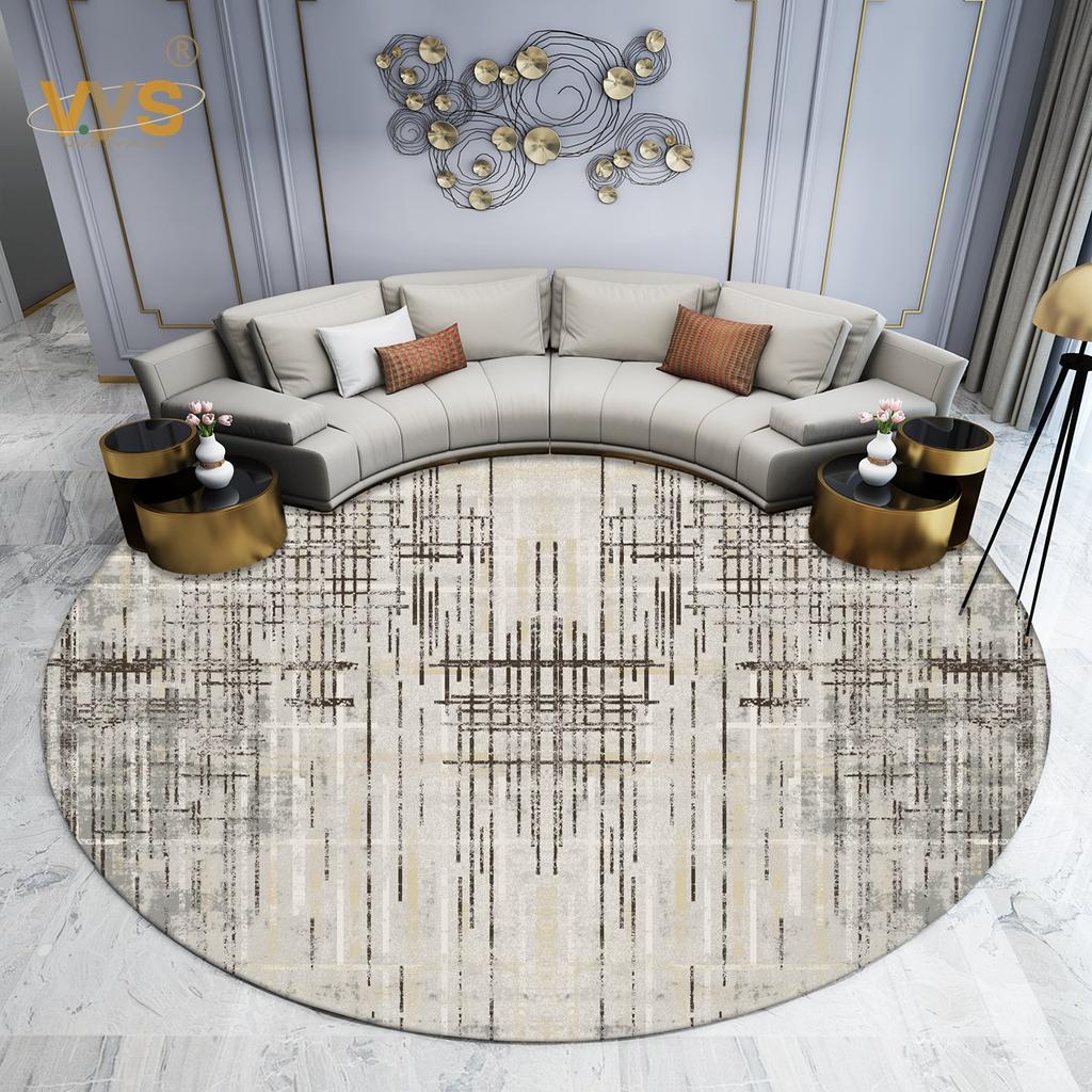 Modern Style Carpets for Living Room Light Luxury Bedroom Decor Round Carpet Thicken Plush Lounge Rug Fluffy Soft Floor Grey Mat