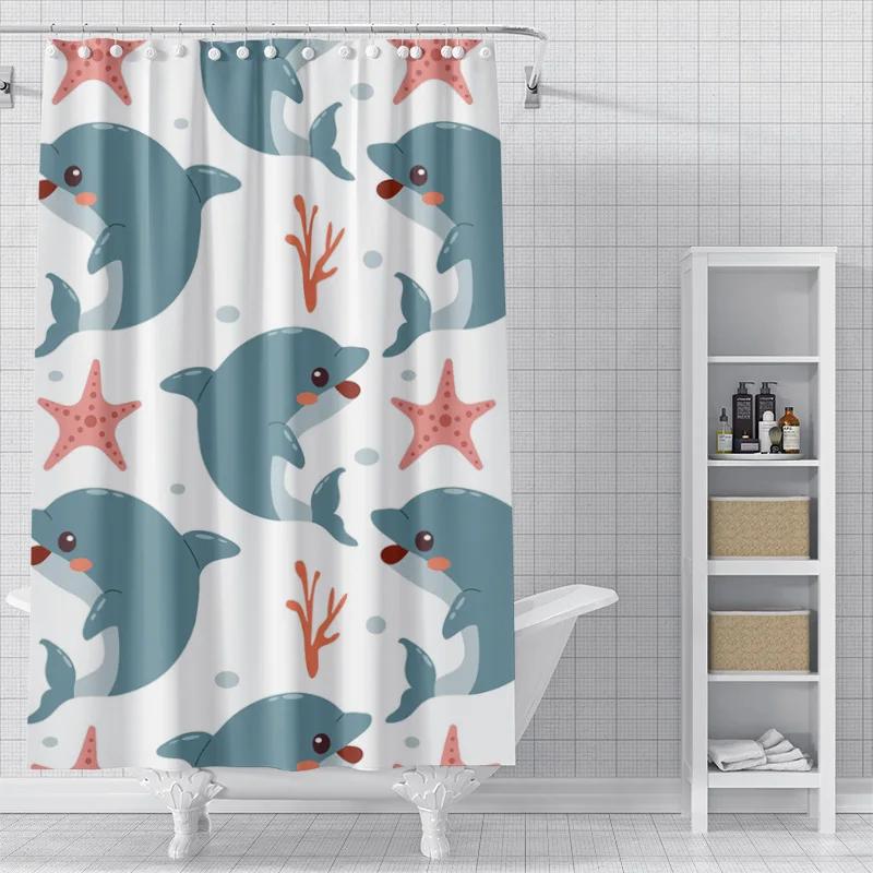

Home decoration shower curtains for bathroom waterproof curtain fabric Modern Nordic style Living Roomcute animal cartoon dogs 90x180cm