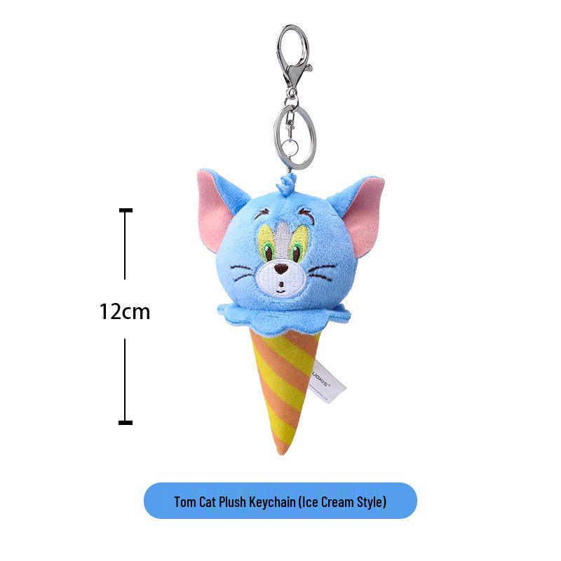 Tom & Jerry Plush Toys: Cat Pendant & Mouse Keychain Charms for Kids