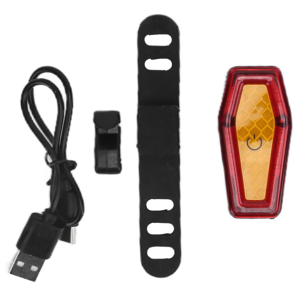 Bike Rear Light Waterproof USB Rechargeable Bicycle Warning Tail Light for Night Safety