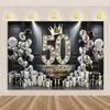 50th Birthday Party Decoration Backgound Surprise Colorful Glitter Balloon Cake Gift Banner Family Happy Photography Studio Prop