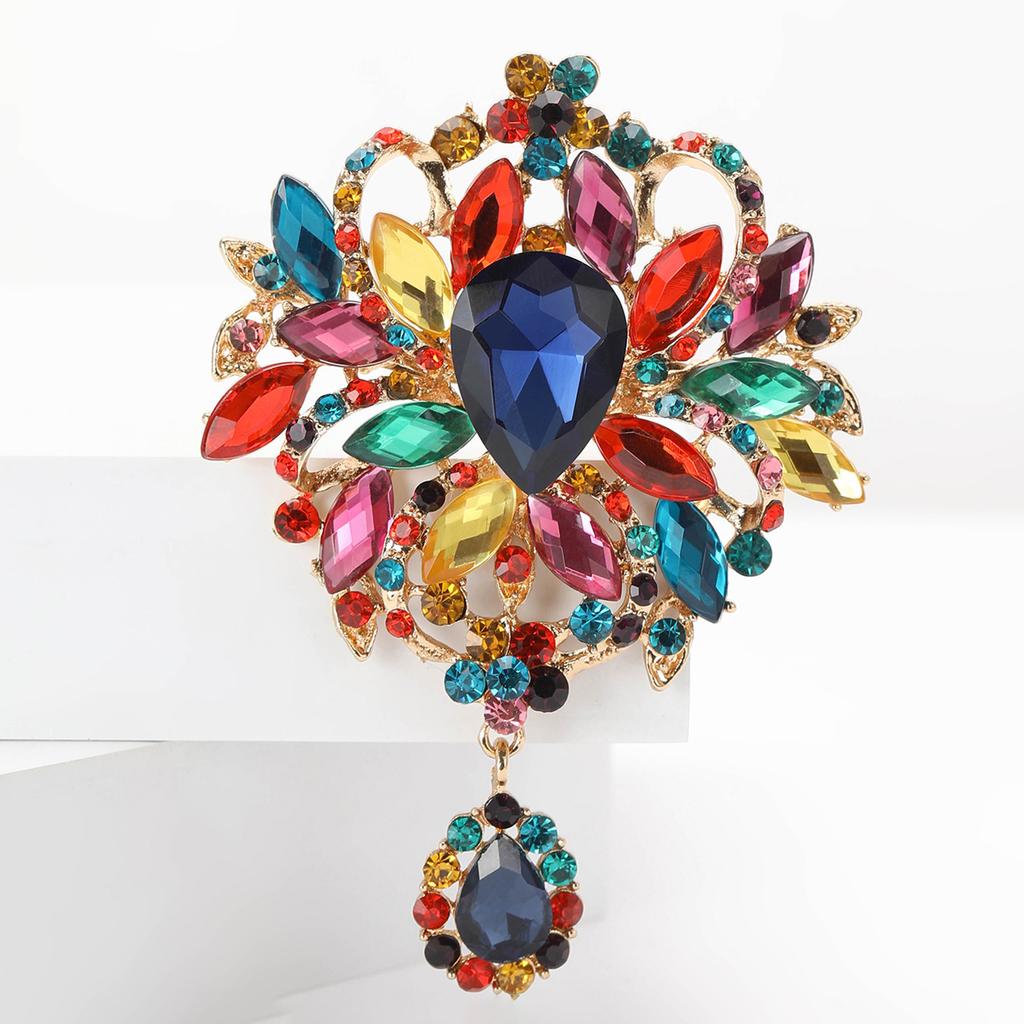 Hänge av kristallglasbrosch för kvinnor unisex strassnålar bankettfest ryggsäck presenter smyckestillbehör