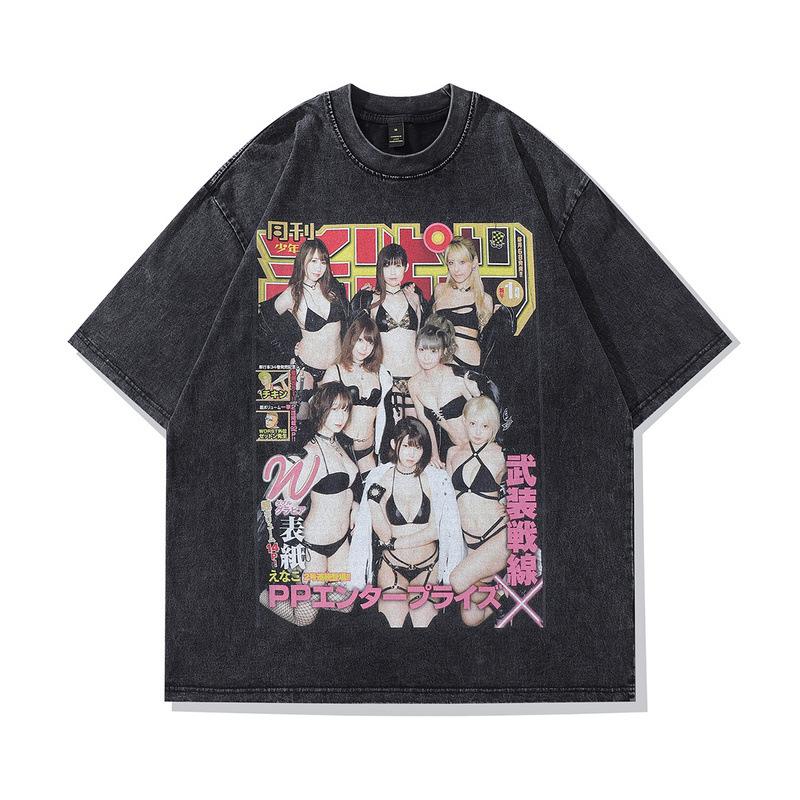 Harajuku Vintage Heavy Vintage Long-Sleeved T-Shirts For Men And Women, Japanese Streets, High Streets, Versatile Casual Base Tops