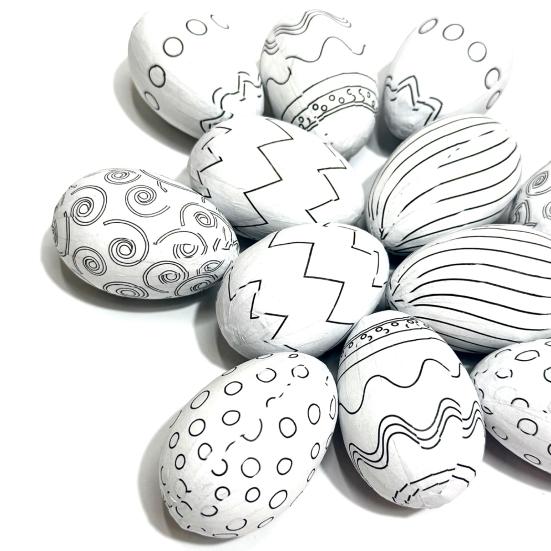 12 Pcs Foam Easter Eggs for Crafts DIY Painting Fake Eggs for Easter Christmas Holiday Art Crafts Making School Projects