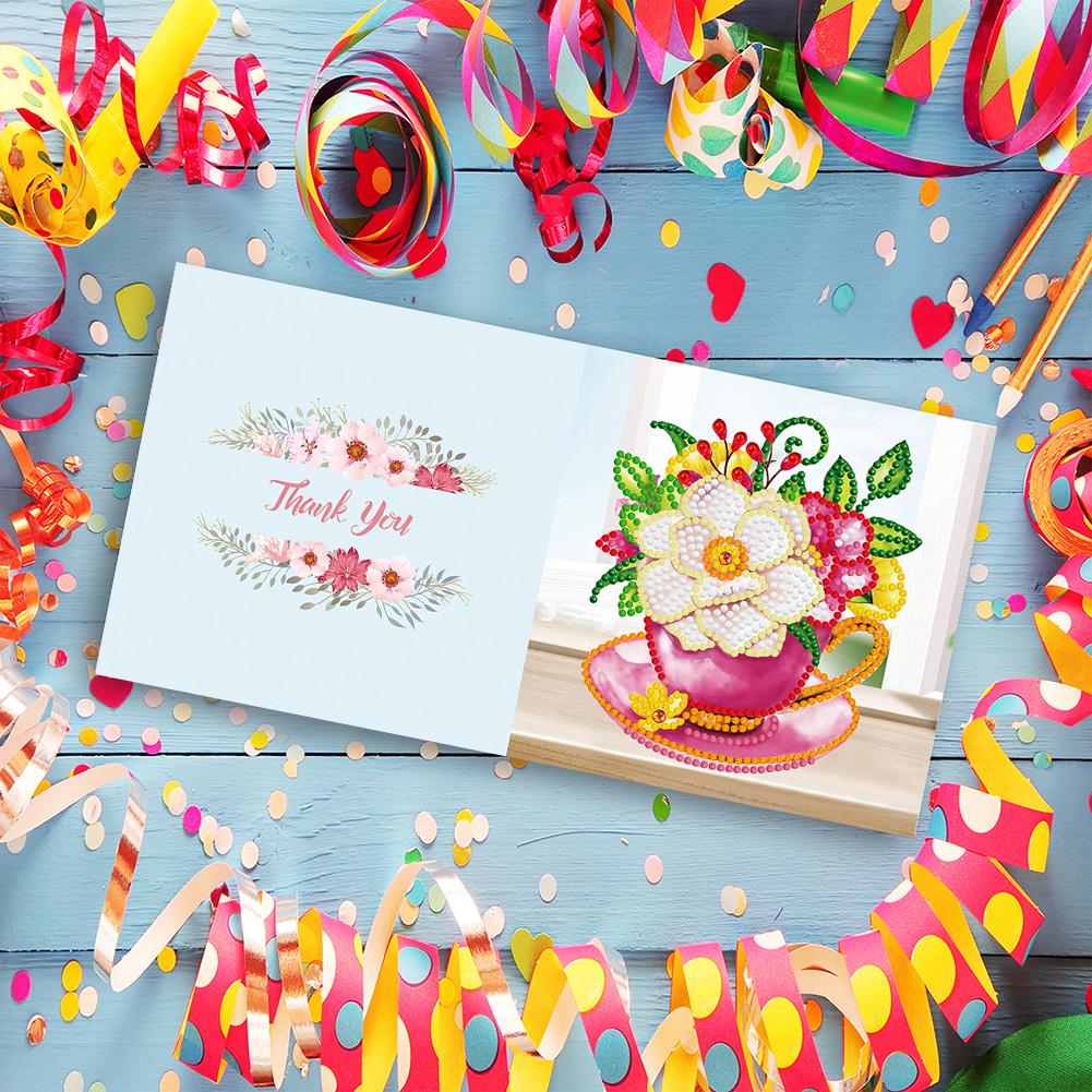 12pcs Diamond Paper Cards Christmas Embroidery Kit 5D DIY Diamond Painting Christmas Postcards Handmade for Birthday Festival
