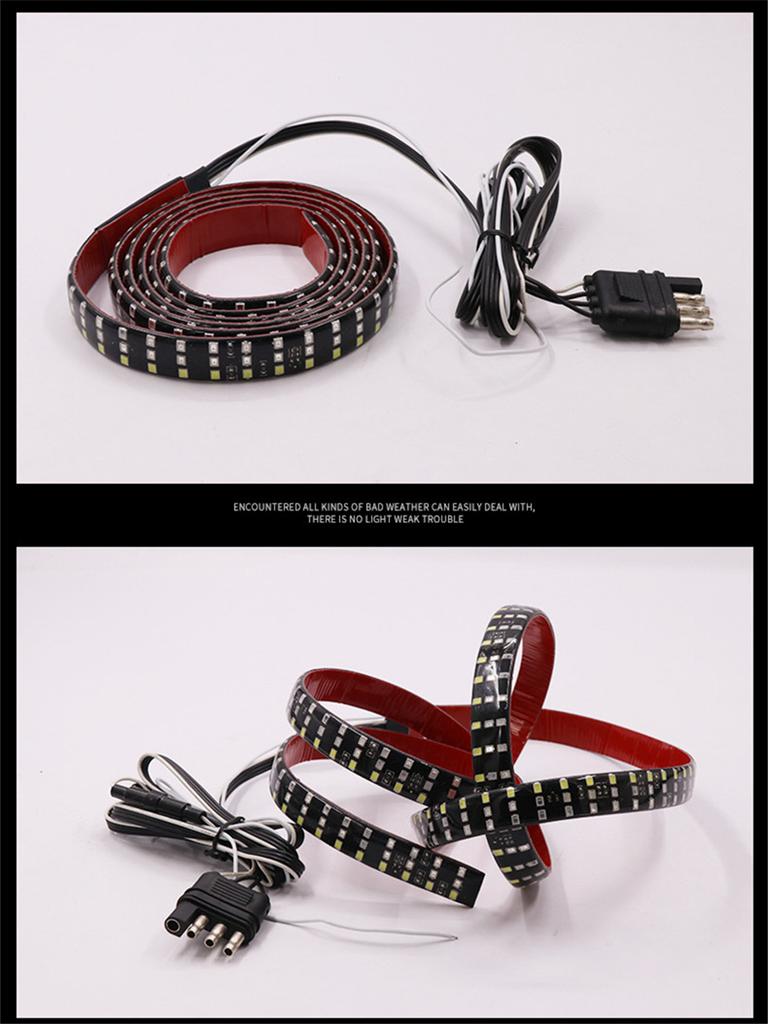 49" Triple Row Led Tailgate Light Bar Turn Signal / Brake / Drl / Reverse Lamp