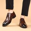 Fashion Brand Business Dress Shoes Men's Genuine  Leather  Square Toe British Lace-Up Breathable Derby Shoes for Men Classic Style