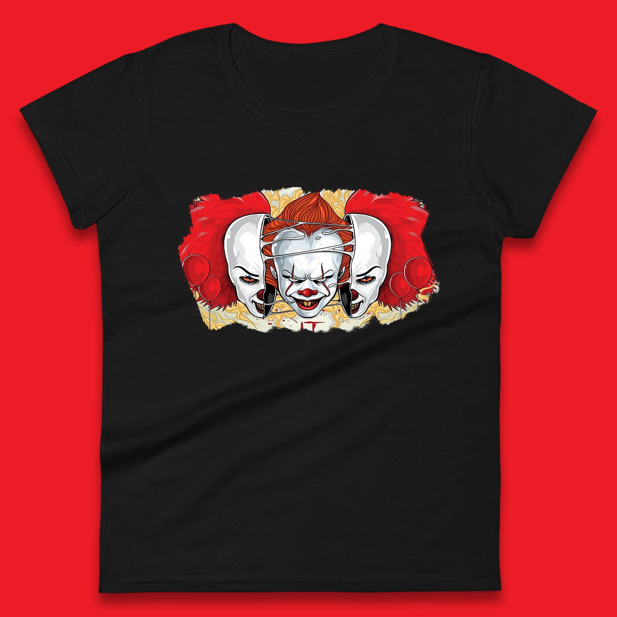

IT Pennywise Clown Halloween Horror Movie Character Evil Clown Costume Serial Killer Womens Tee T Shirt Mens Tops Unisex Top 4XL