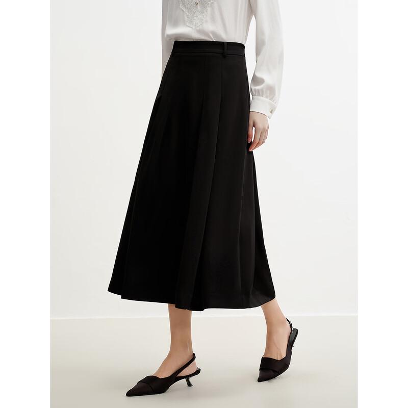 JUZUI Simple Commuter Triacetate A-Line Skirt