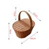 Picnic Basket with Lid Rattantype Handle HardSided for Storage, Shopping 45x30cm