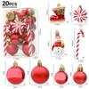29/20Pcs Candy Cane Pine Cone Christmas Tree Balls Hanging Christmas Pendant  New Year