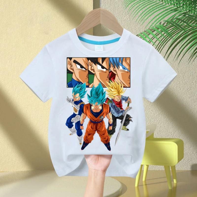 Dragon Ball T Shirt Bambini Tops Tee Anime Figure Son Goku Super Saiyan T-shirt Ragazzi T-shirt Bambini Vestiti Estate Manica Corta