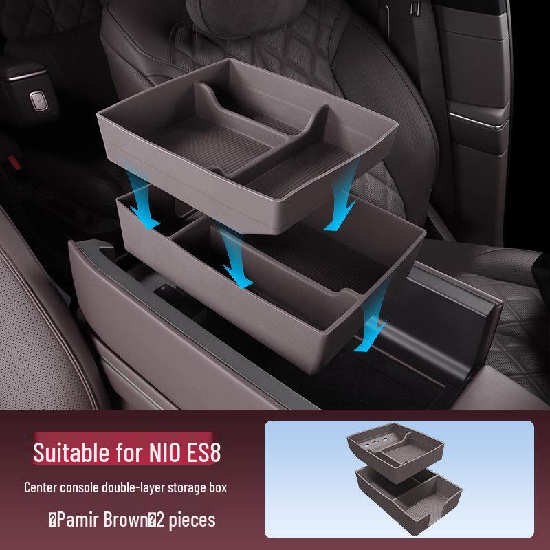 NIO ES8 Armrest Storage Box: Fits 26 Models, Silicone Console Organizer, New Interior Accessory.