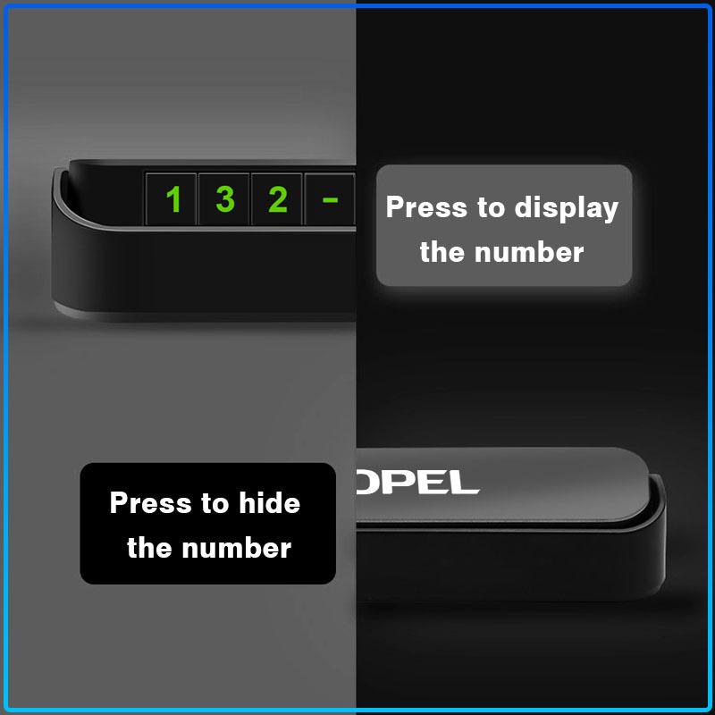 1Pcs Car Temporary Parking Card Phone Number Card Plate Emblem For Opel Astra H G J Insignia Mokka Zafira Corsa Vectra B C D