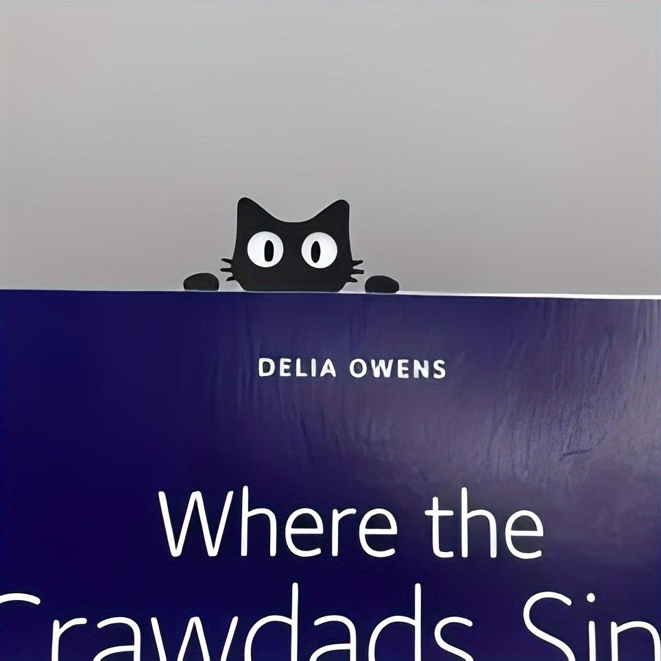 2D Acrylic Flat Black Cat Head and Paw Bookmark Is Perfect for Giving To Cat Lovers, Students, Teachers, Readers and Book Lovers