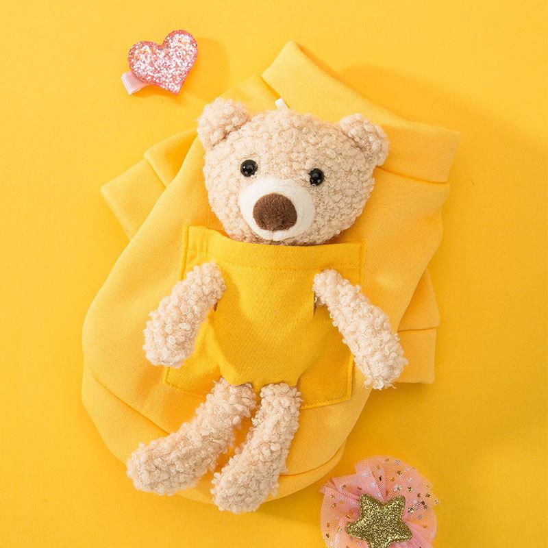 Pet Clothes Autumn Thin Velvet Two-legged Cat Kitten Warm Cartoon Bear Small Dog Puppy Dog Teddy Clothing