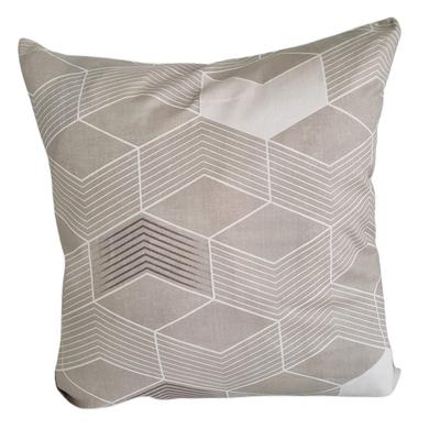 Poszewka Bawełniana 40X40 Beżowa Biała Heksagonalna Elegancja