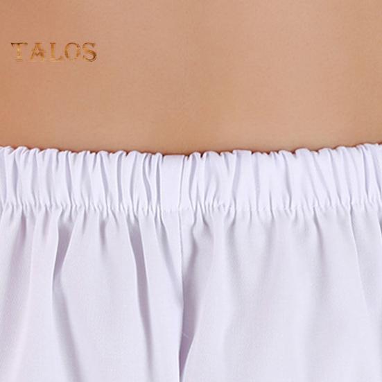 Letnie spodnie pielęgniarskie Średni stan, elastyczny pas, szerokie nogawki, długie spodnie, Jednokolorowe kieszenie, Damskie spodnie robocze