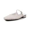Breathable~ 3cm Thick Heel Light Mouth Sandals Women's Leather Hollowed Out Summer Mary Jane Bag Head Wearing Sandals