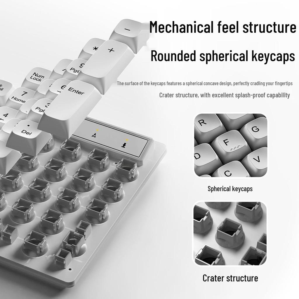 Luminous Wired USB Keyboard with Mechanical Feel for Gaming & Universal Laptop/Computer Use