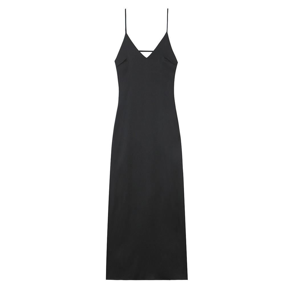 Women Summer Yellow Stain V Neck Sling Dress Elegant Sleeveless Loose Maxi Robes 2025 New Ladies Party Holiday Dresses