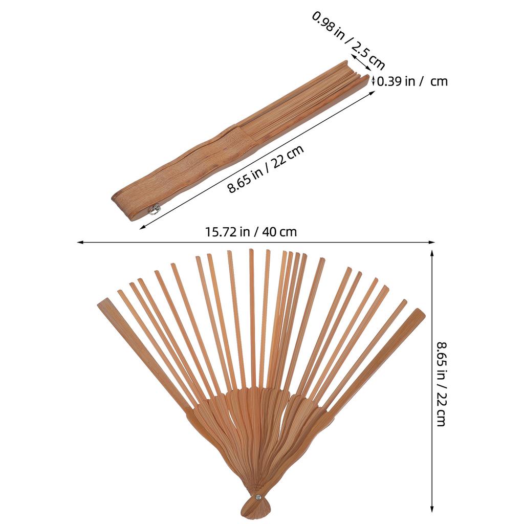 3Pcs Wood Folding Fan Frame Unfinished 22Cm DIY Hand Fan Material Japanese Style Creative Craft Kit for Festivals Shows