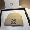 Winter Knit Beanie Women Cute Embroidered Warm Hat Same Style As Figure Outdoor Casual