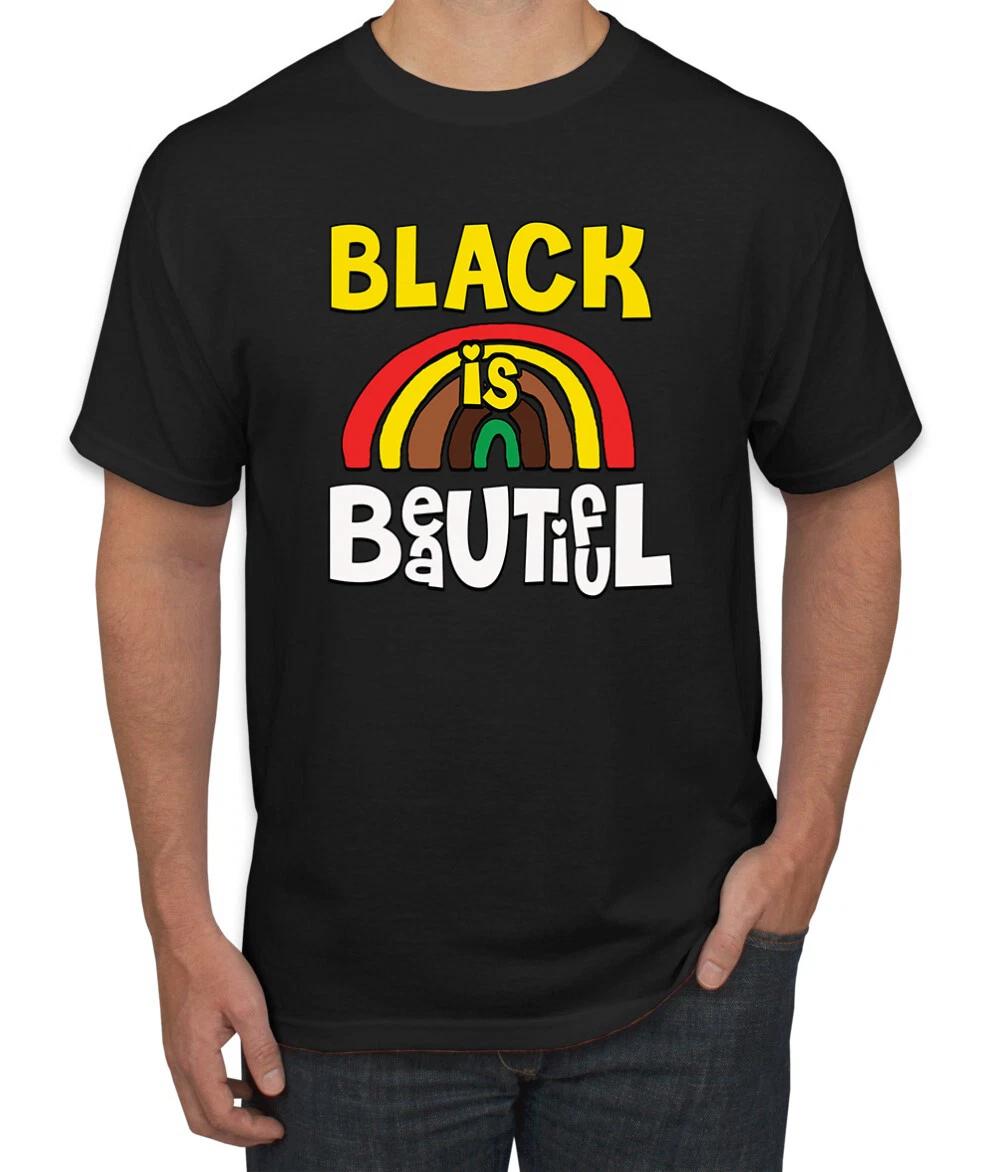 Black Is Beautiful Rainbow Black History Month Men Graphic T- Shirt L