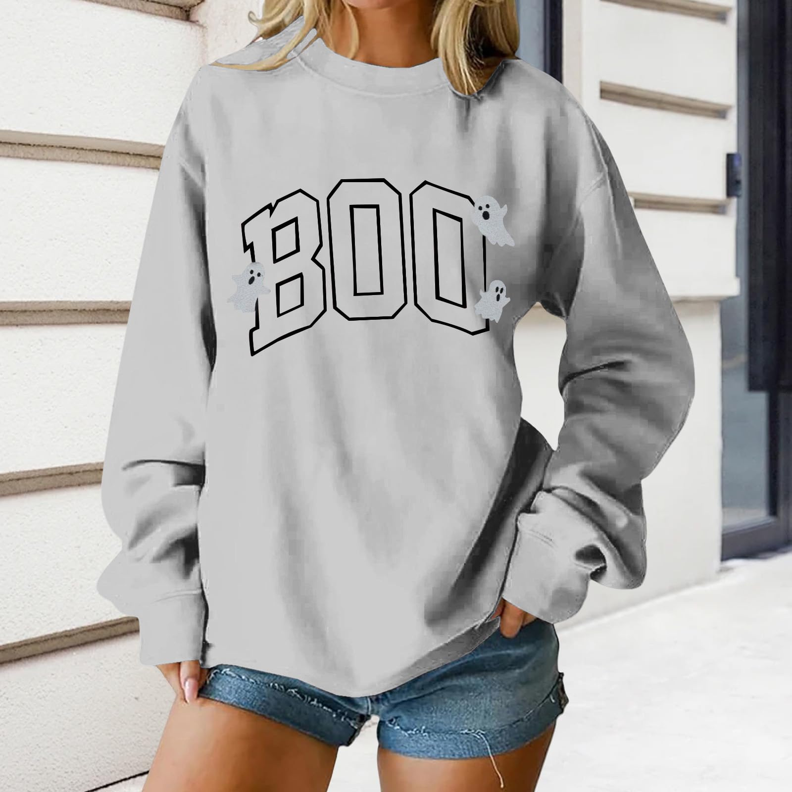 

Женские топы с круглым вырезом и принтом из хлопка, повседневная мода, длинный рукав, пуловер, топ, блузка L