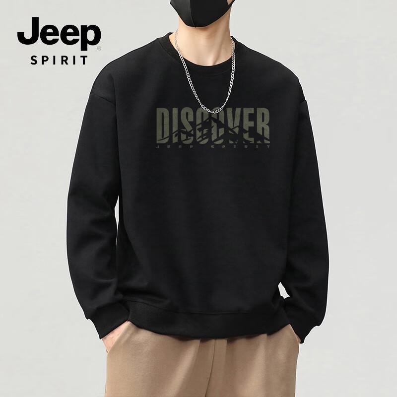 

JEEP SPIRIT Men s Japanese Retro Print Round Neck Sweatshirt 2XL