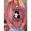Round Neck 3D Printed Animal Pattern Top Fashionable Casual Long Sleeved Women's T-shirts