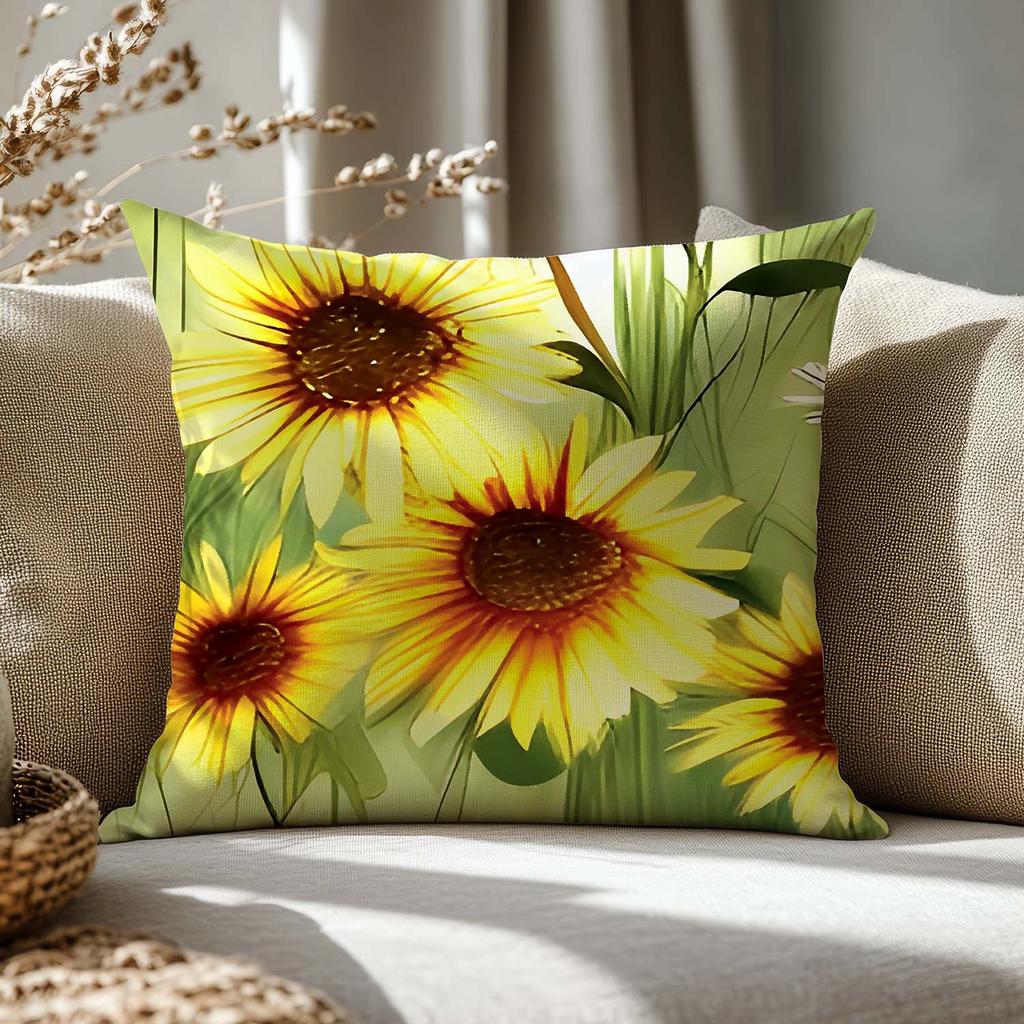 Bedding Set 180x200 SATIN COTTON Digital Print Flowers Sunflowers