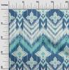 oneOone Cotton Flex Dusty Teal Green Stoff Asiatischer Ikat Bastelstoff Dekostoff Bedruckt Meterware 40 Zoll