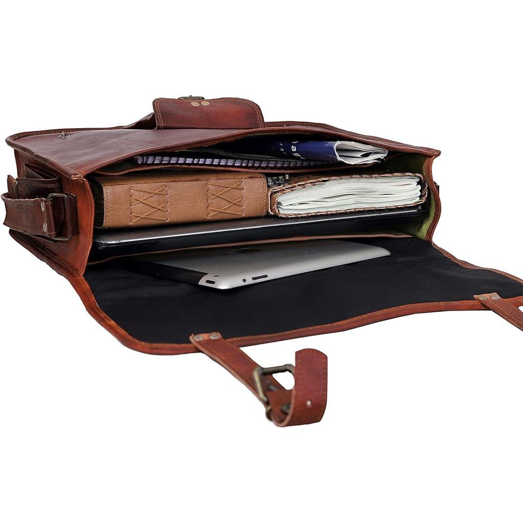 Neue Leder Umhängetasche Leder Laptoptasche Computer Umhängetasche Aktentasche Unisex Tasche