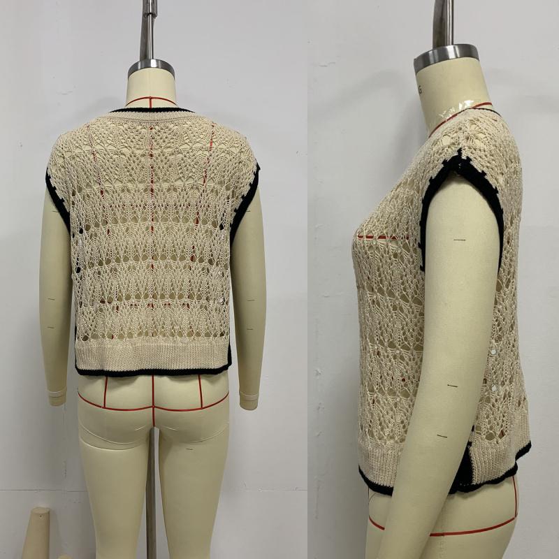 2026 Spring/Summer New Hollow Out Knitwear Women's Vest Top