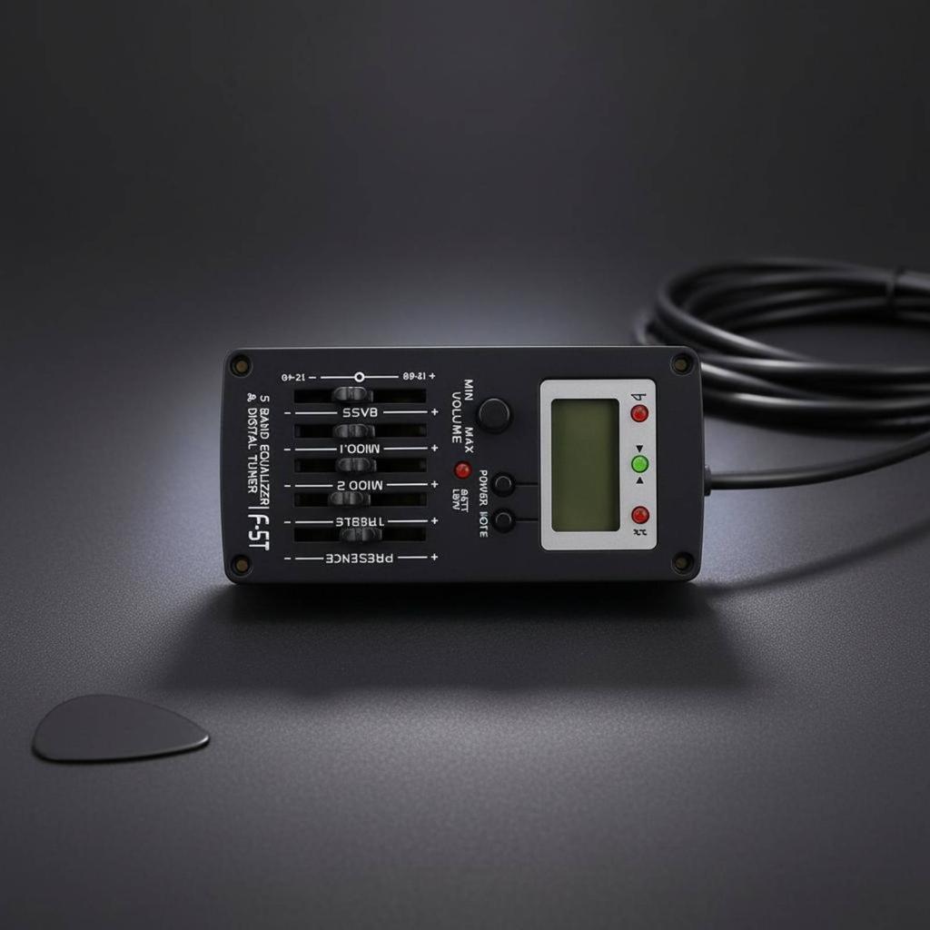 5-Band Guitar Equalizer Volume Control Guitar Equalizer Instrument Part Built-In Display Pre-Wired
