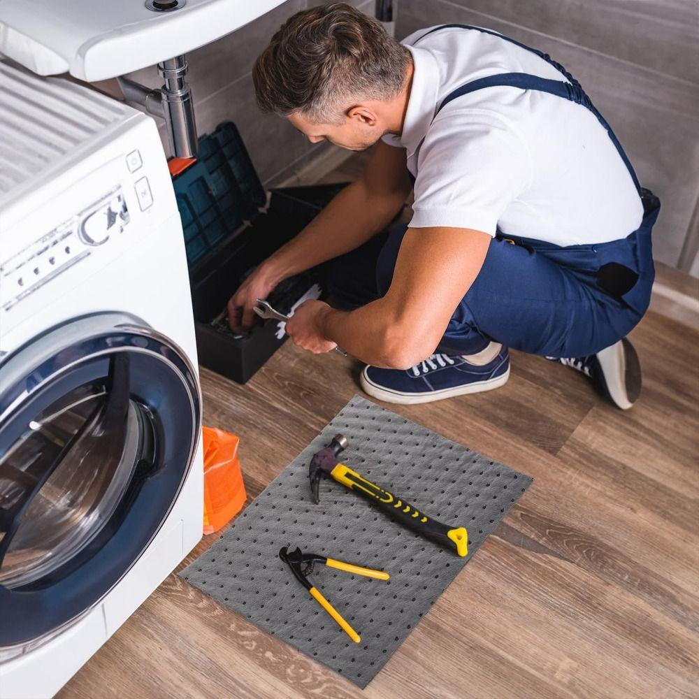 5Pcs Durable 50*40cm Oil Absorbent Pads Grey Absorbent Mat Oil Spill Mat Universal Heavy Weight Garage Floor Mat Basement