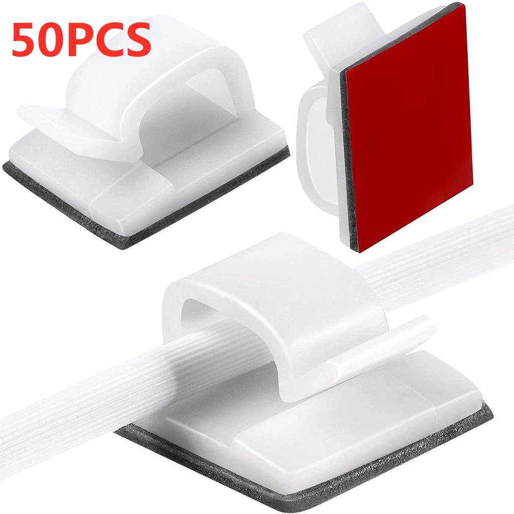 Xiaomi 50/30/10/1PCS Self Adhesive Backed Cable Clips Wire Clamps Adjustable Cable Winder Wire Management Charger Cord Holder Organizer