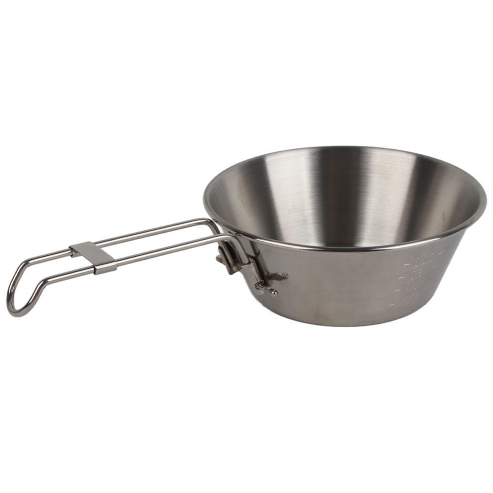Stainless Steel Folding Bowl Lightweight Portable Bowl Durable Foldable Bowl BBQ