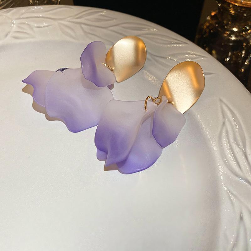 Bohemian Bunte Blumenohrringe Für Damen Mode Blütenblatt-Anhängerohrringe Party Hängeohrringe Schmuck Y2k Accessoires Bijoux