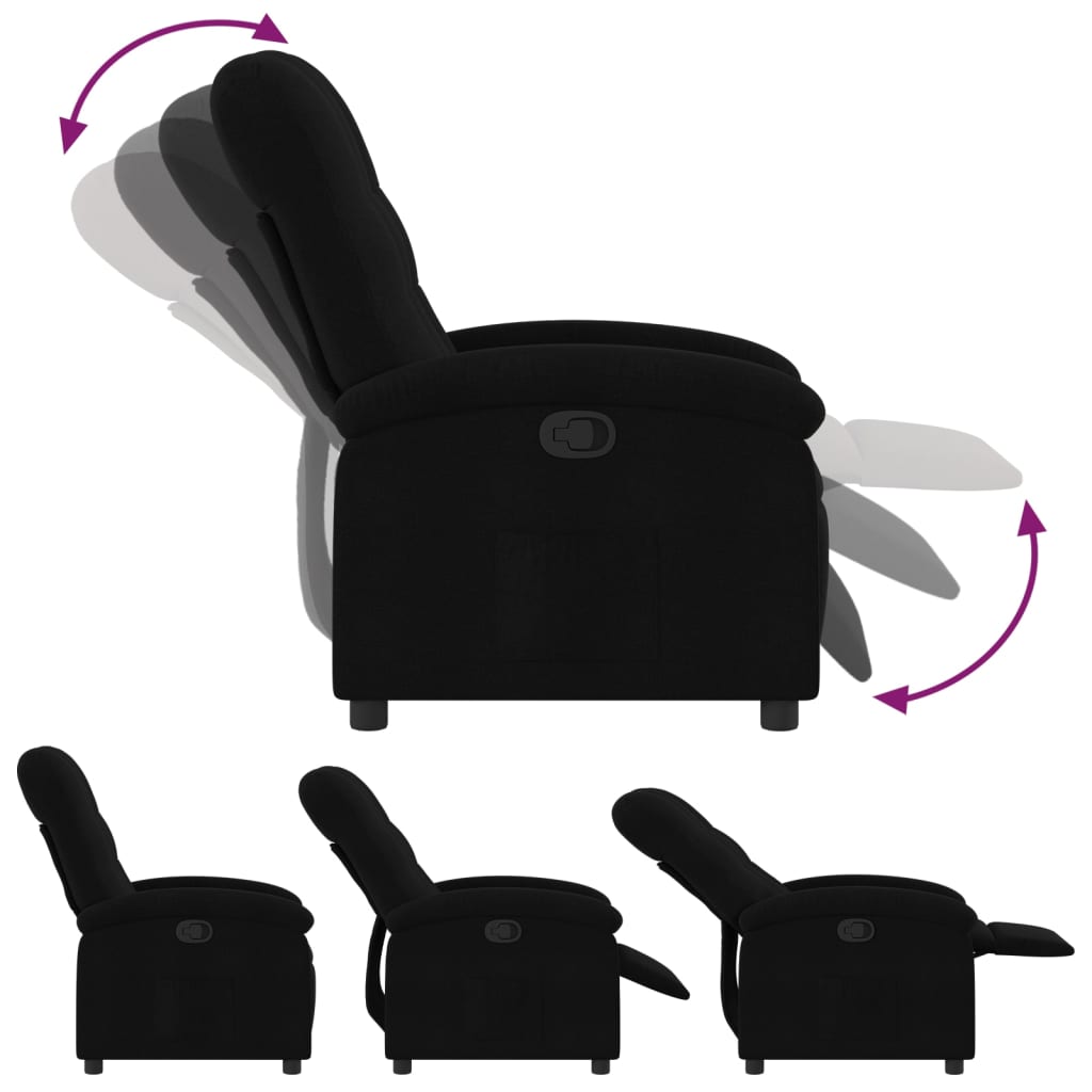 Relaxation Armchair Black Fabric