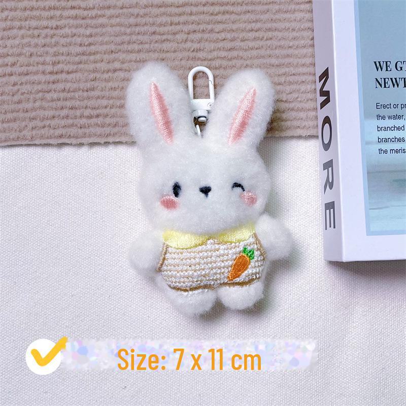 Entzückende Kaninchen-Plüschpuppe: Weich, Niedlich, Ganzkörper-Hasenmädchen Herz-Tasche Brosche Accessoire.