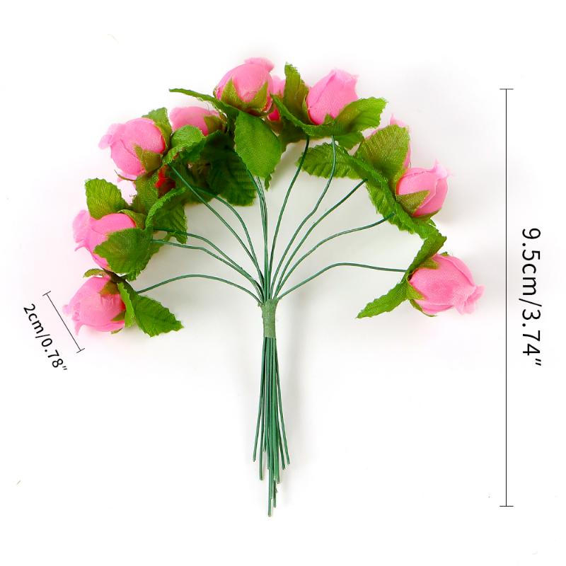 12/36/72/144PCS Rose Artificial Flowers Bouquet Fake Flowers for Home Decor Christmas Party Wedding Decoration Wreath Accessory