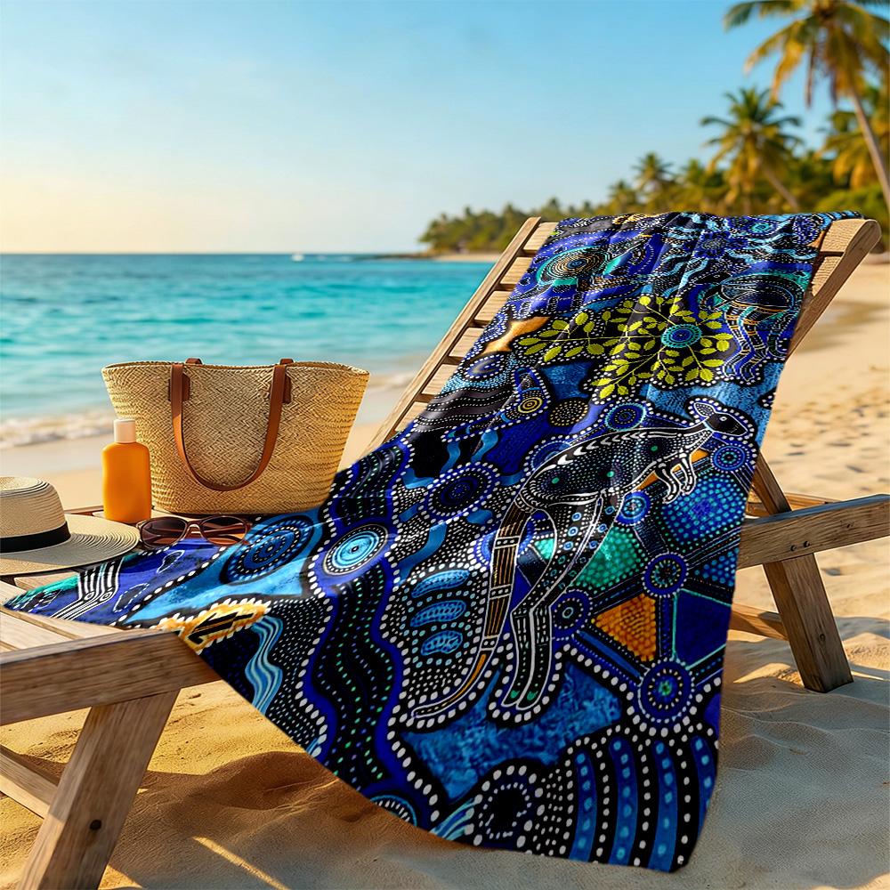Australian Aboriginal Style Beach Towel Super Soft Microfiber Quickdry Fabric Comfortable Lightweight