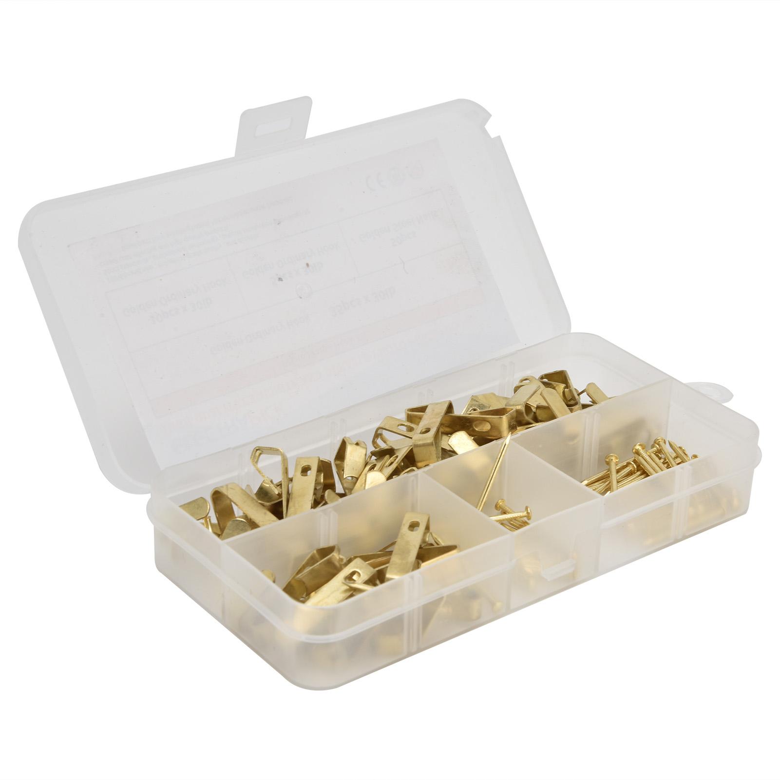 

50 шт. Золотые настенные крючки для вязания крючком 30 фунтов со стальными гвоздями для подвешивания фоторамок, цифровые